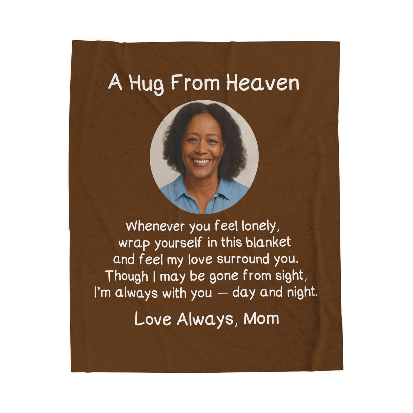 A Hug From Heaven Velveteen Plush Blanket, Cozy Gift for Mom, Comforting Throw for Family, Remembrance Blanket, Sympathy Gift
