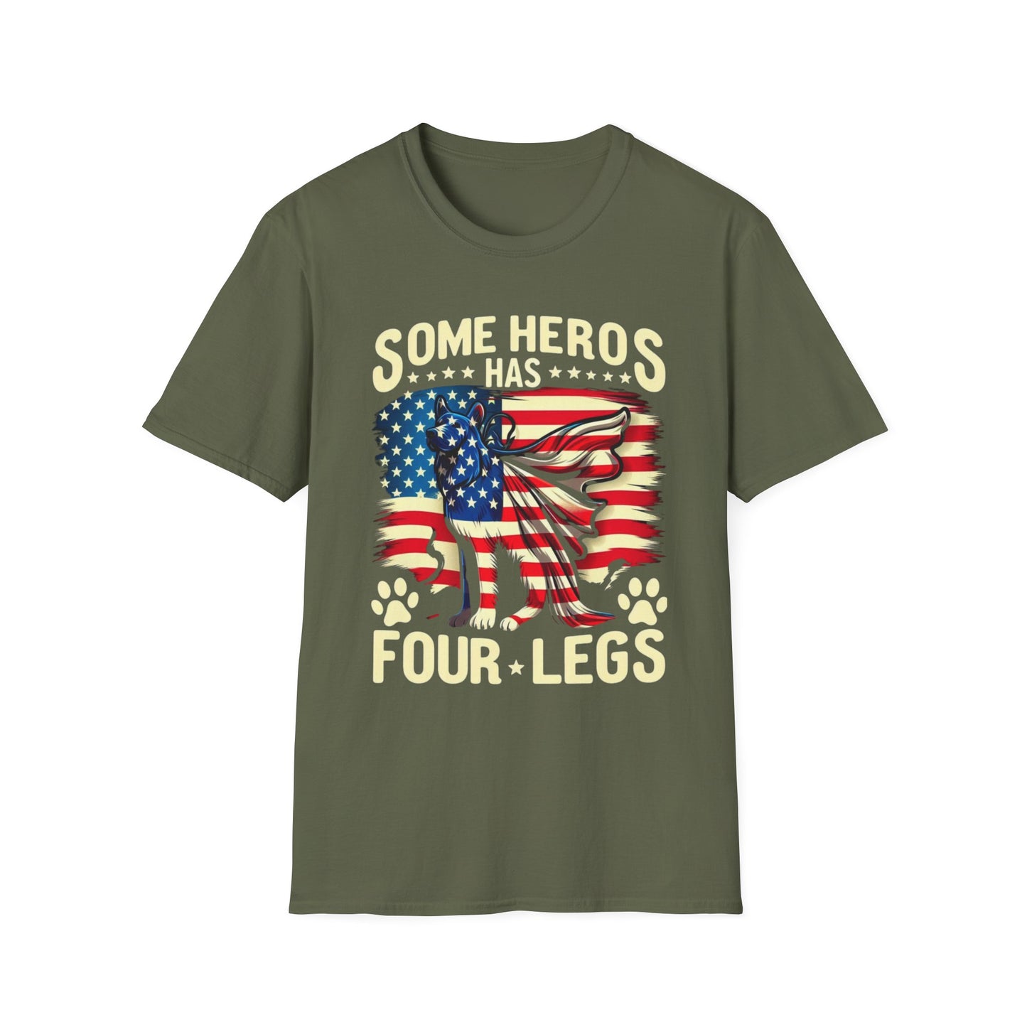 'Some Heroes Have Four Legs' Animal Lover T-Shirt