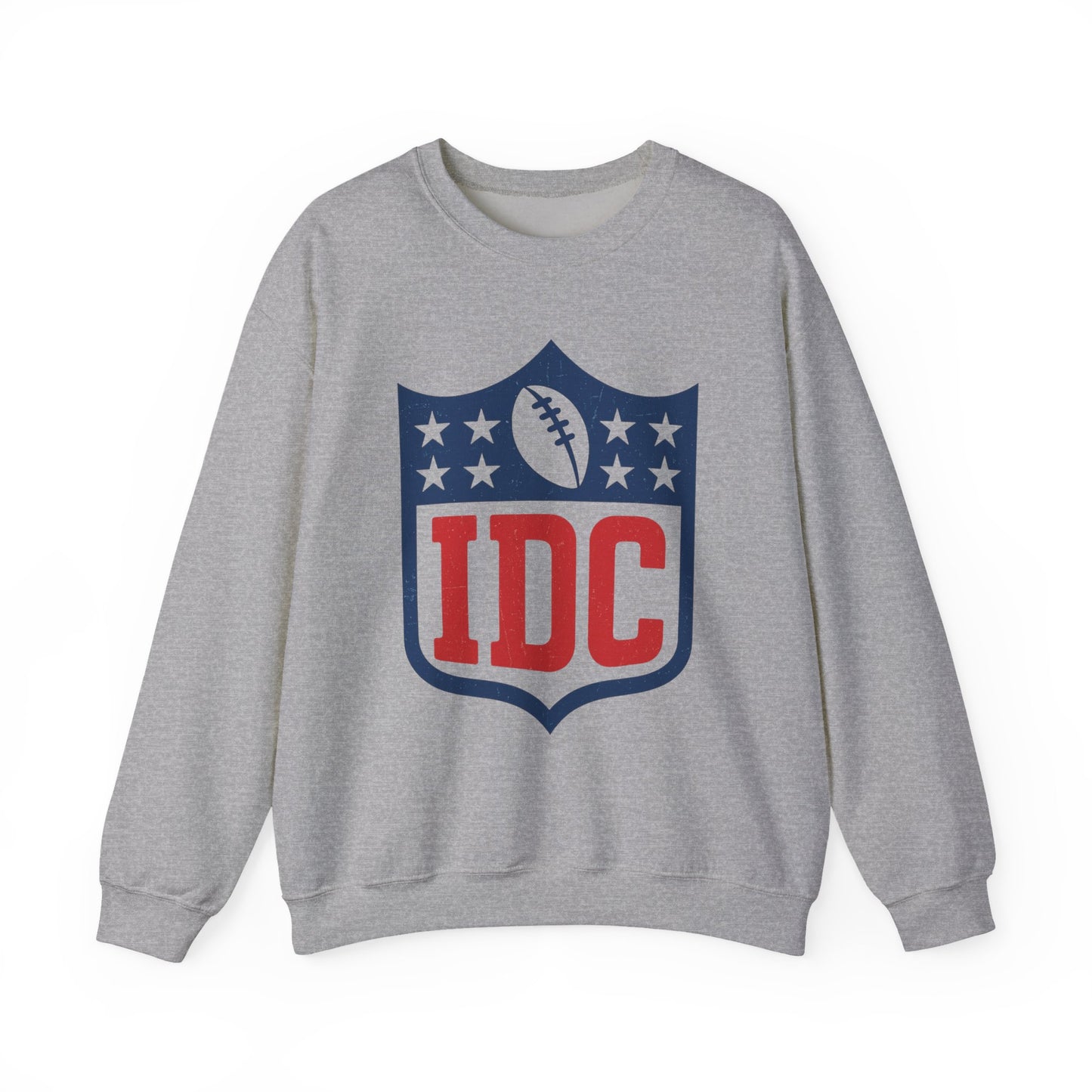 IDC Football Crewneck Sweatshirt — Retro Football Shield Pullover