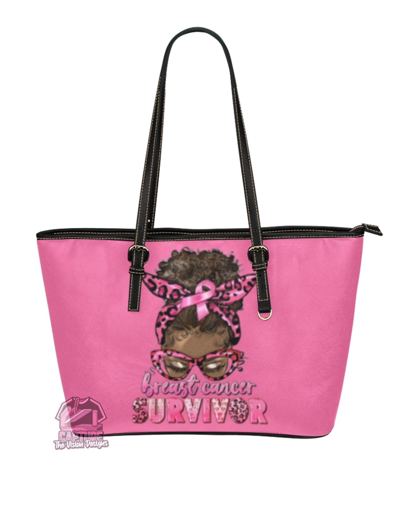 Cancer Survivor Worrier Leather Tote Bag ( Small)
